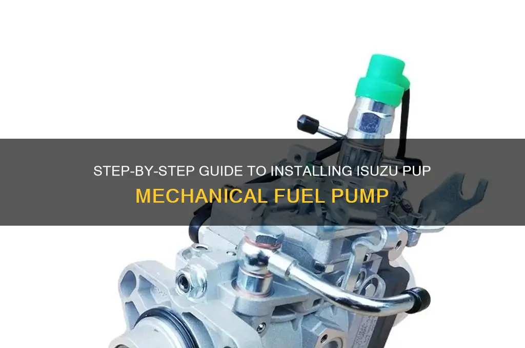 how to install isuzu pup mechanical fuel pump