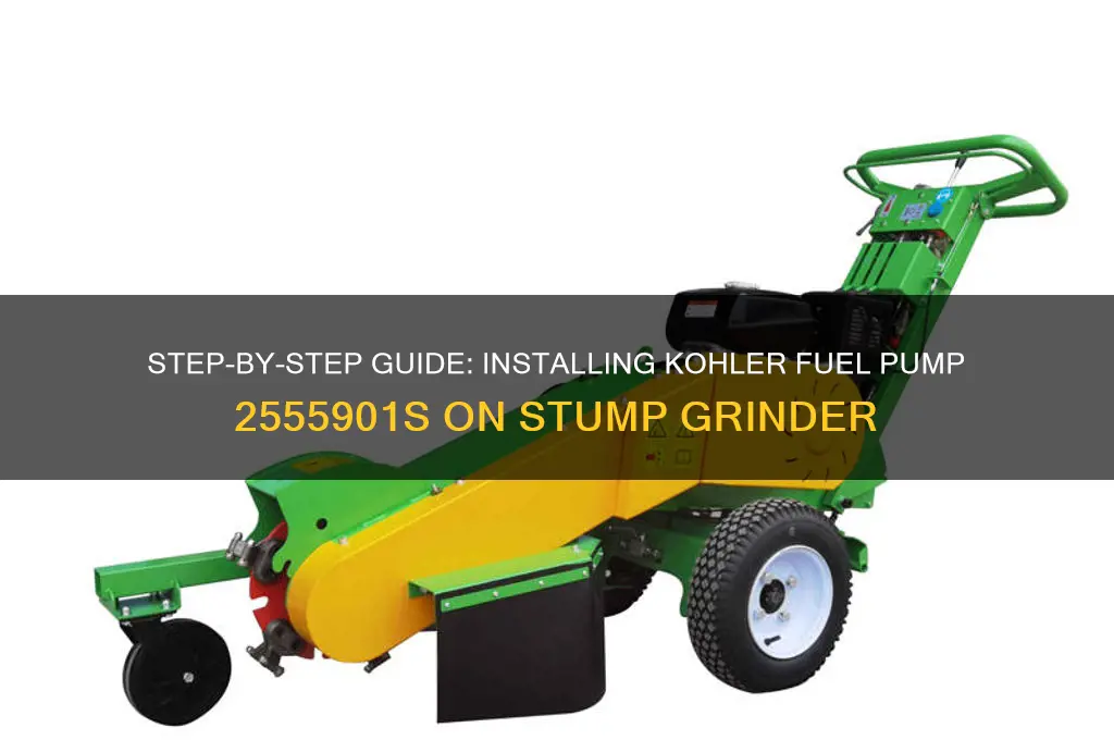 how to install kohler fuel pump 2555901s on stump grinder