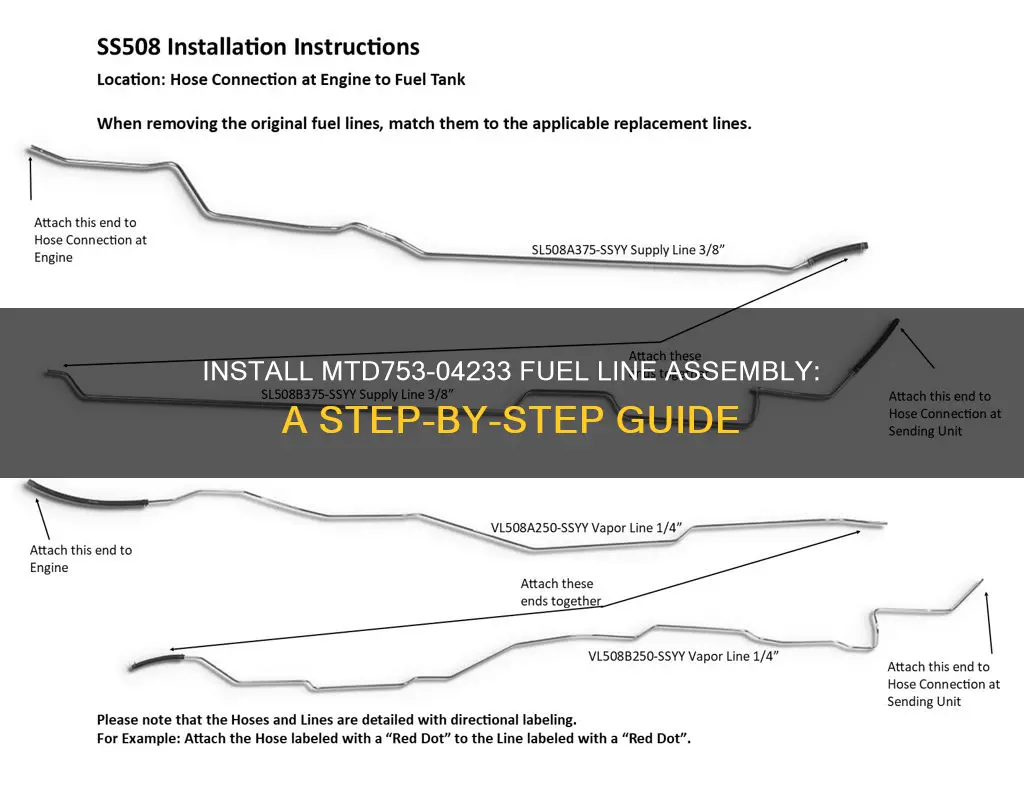 how to install mtd753-04233 fuel line assembly