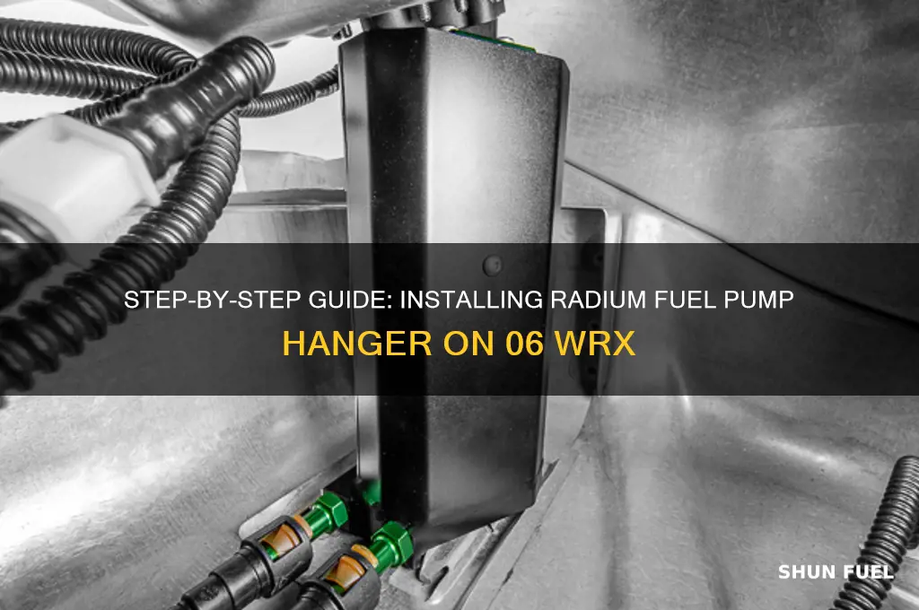 how to install radium fuel pump hanger 06 wrx