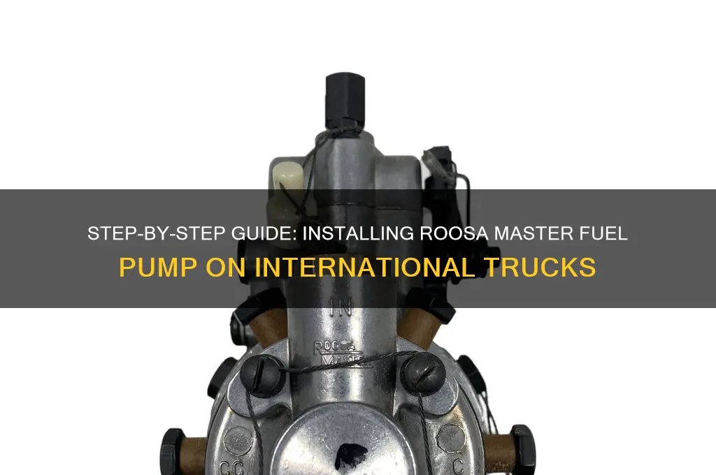 how to install roosa master fuel pump on international
