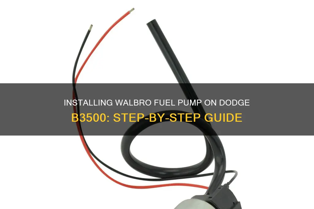 how to install walbro fuel pump on dodge b3500