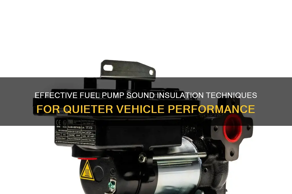 how to insulate fuel pump for sound