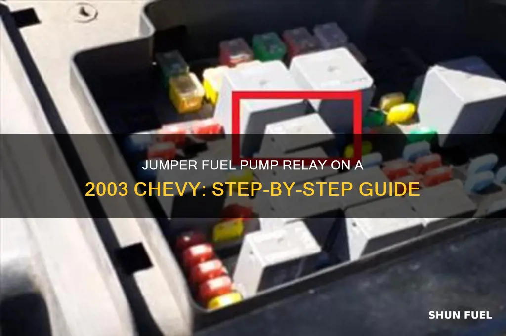 how to jumper fuel pump relay on a 2003 chevy