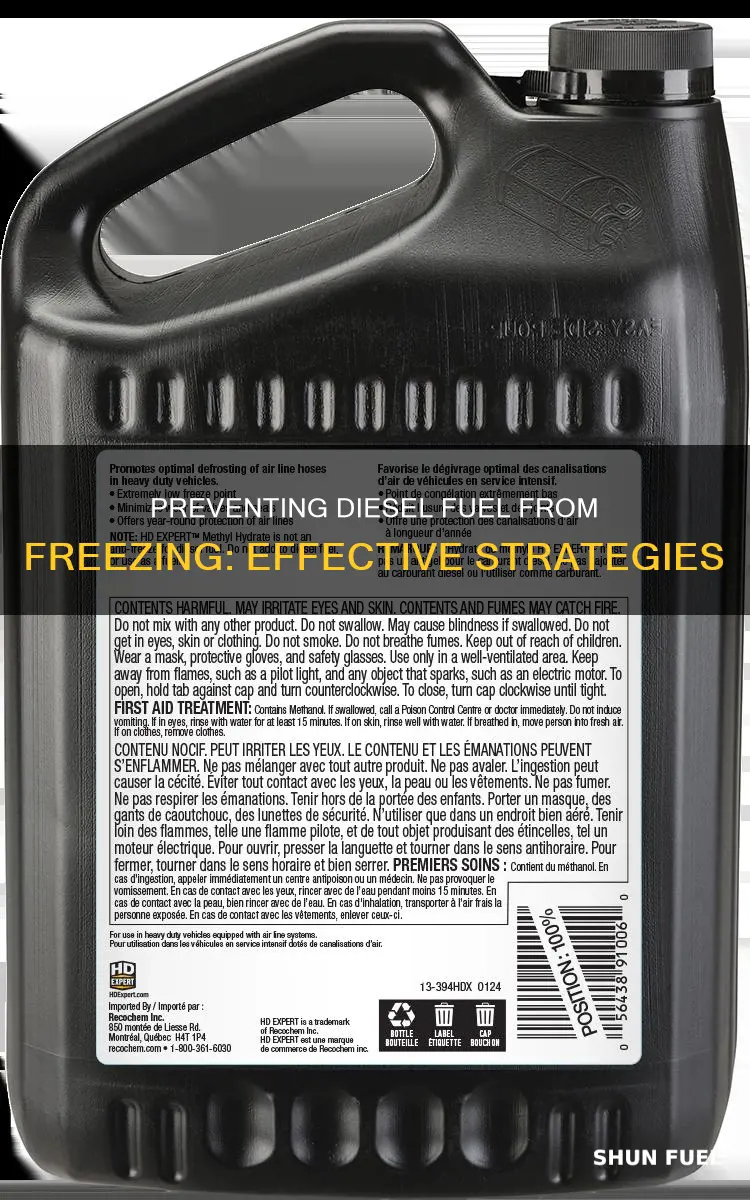 how to keep diesel fuel from freezing