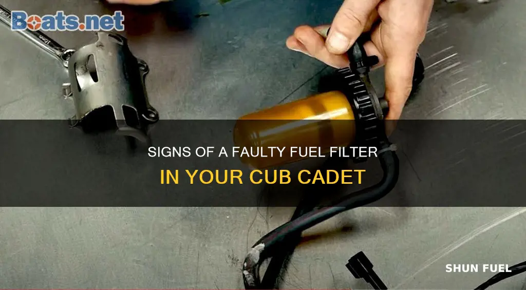 how to know of fuel filter bad on cub cade