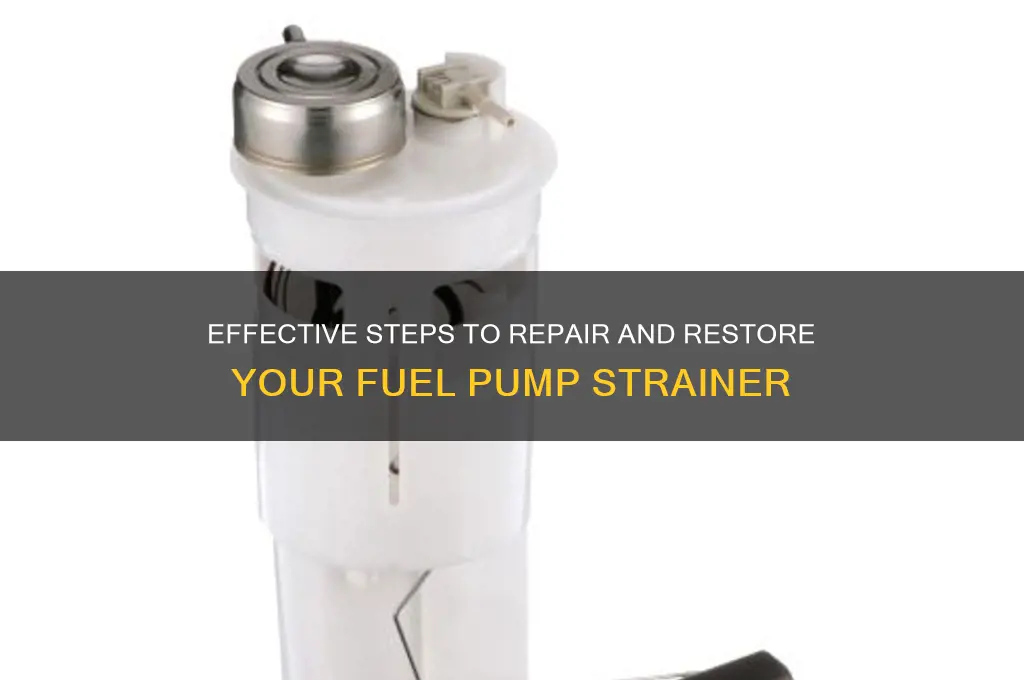 how to mend a fuel pump strainer