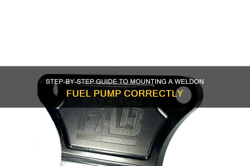how to mount weldon fuel pump
