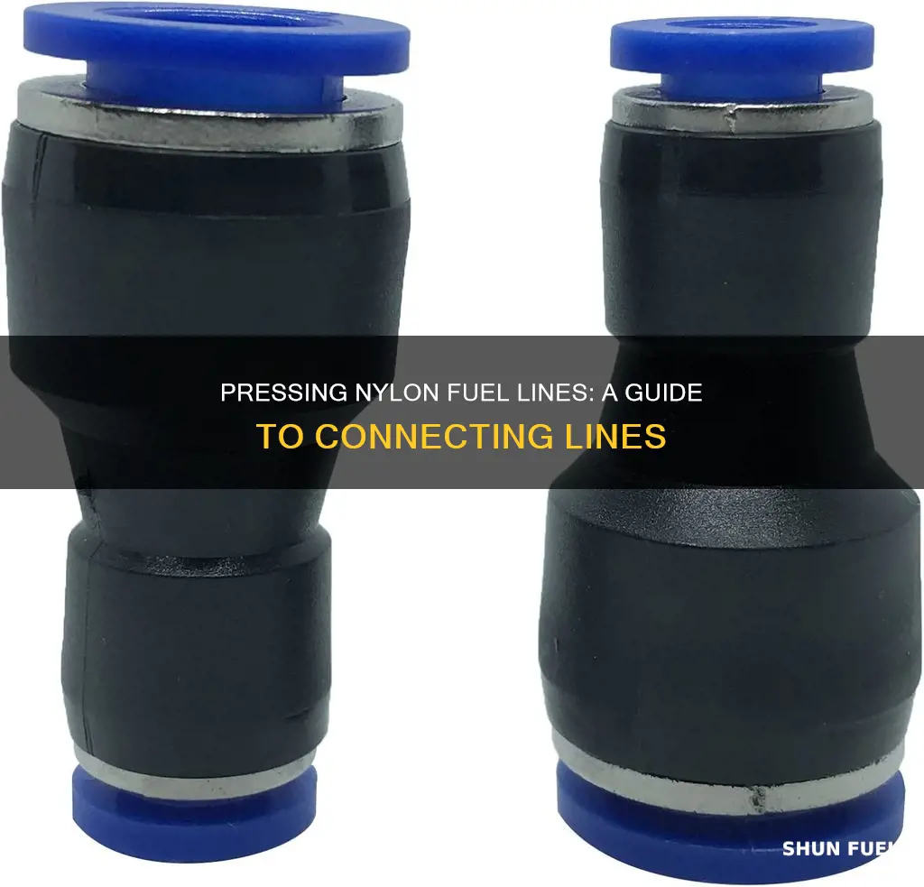 how to press nylon fuel line onto factory fuel line