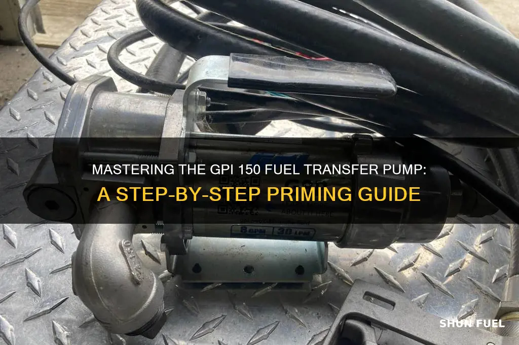 how to prime a gpi 150 fuel transfer pump