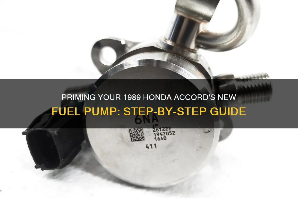 how to prime new fuel pump honda accord 89