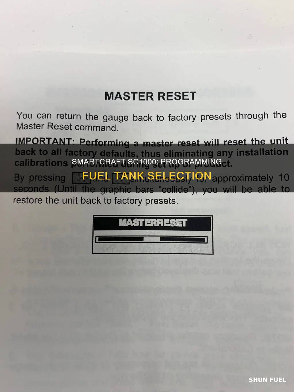 how to program smartcraft sc1000 gauge fuel tank selection