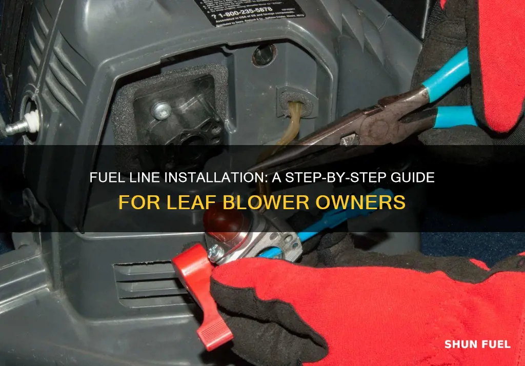 how to push fuel line thru leaf blower fuel tank