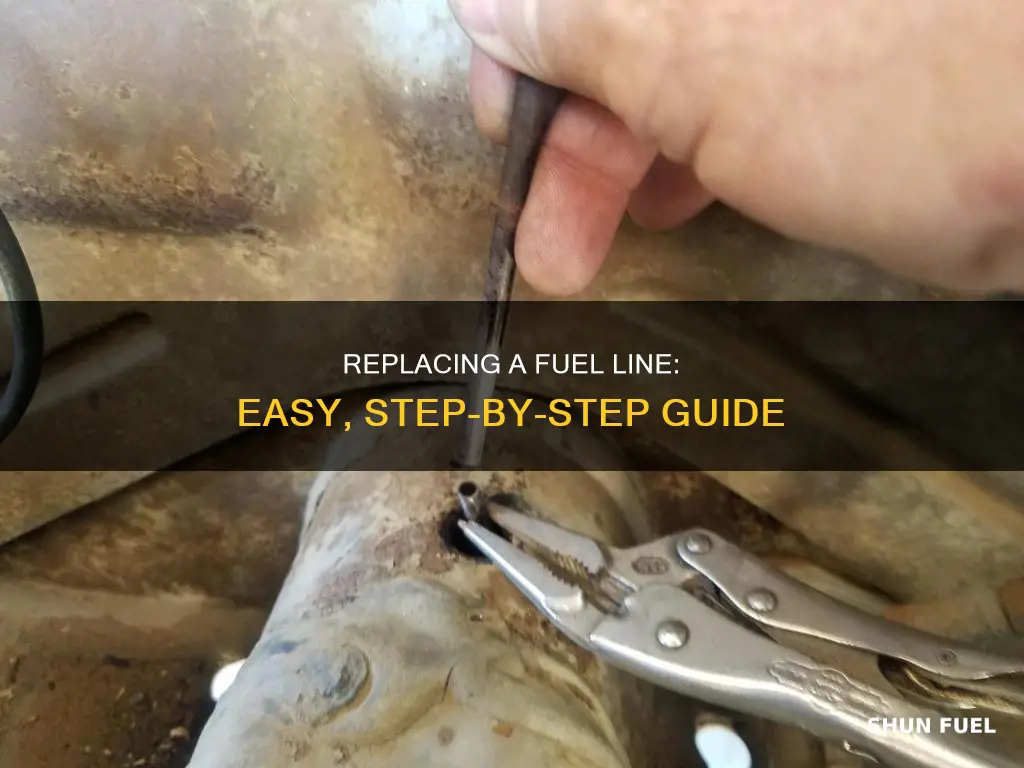 how to raplace peace of rubble fuel line