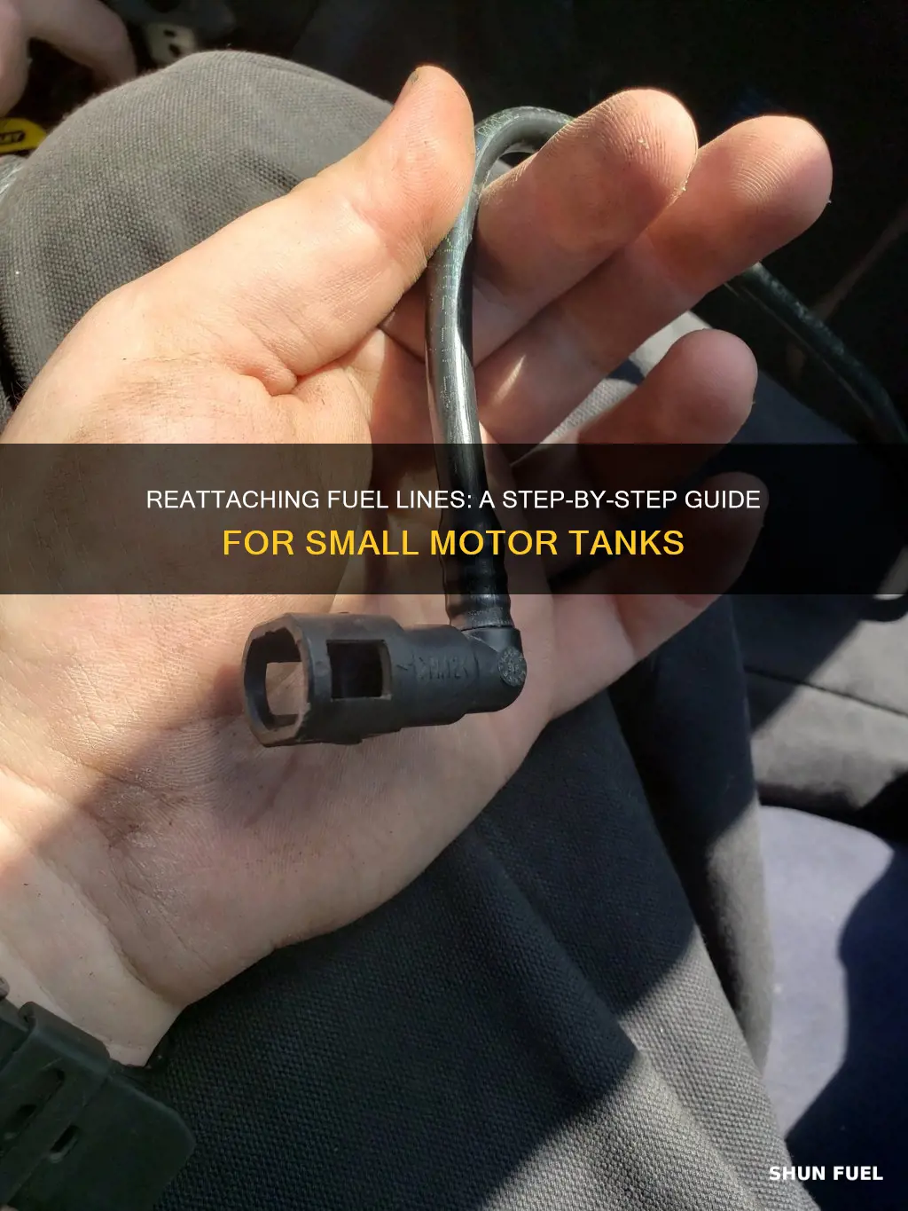 how to re attatch fuel line to tank small motor