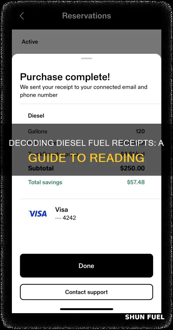 how to read a diesel fuel receipt