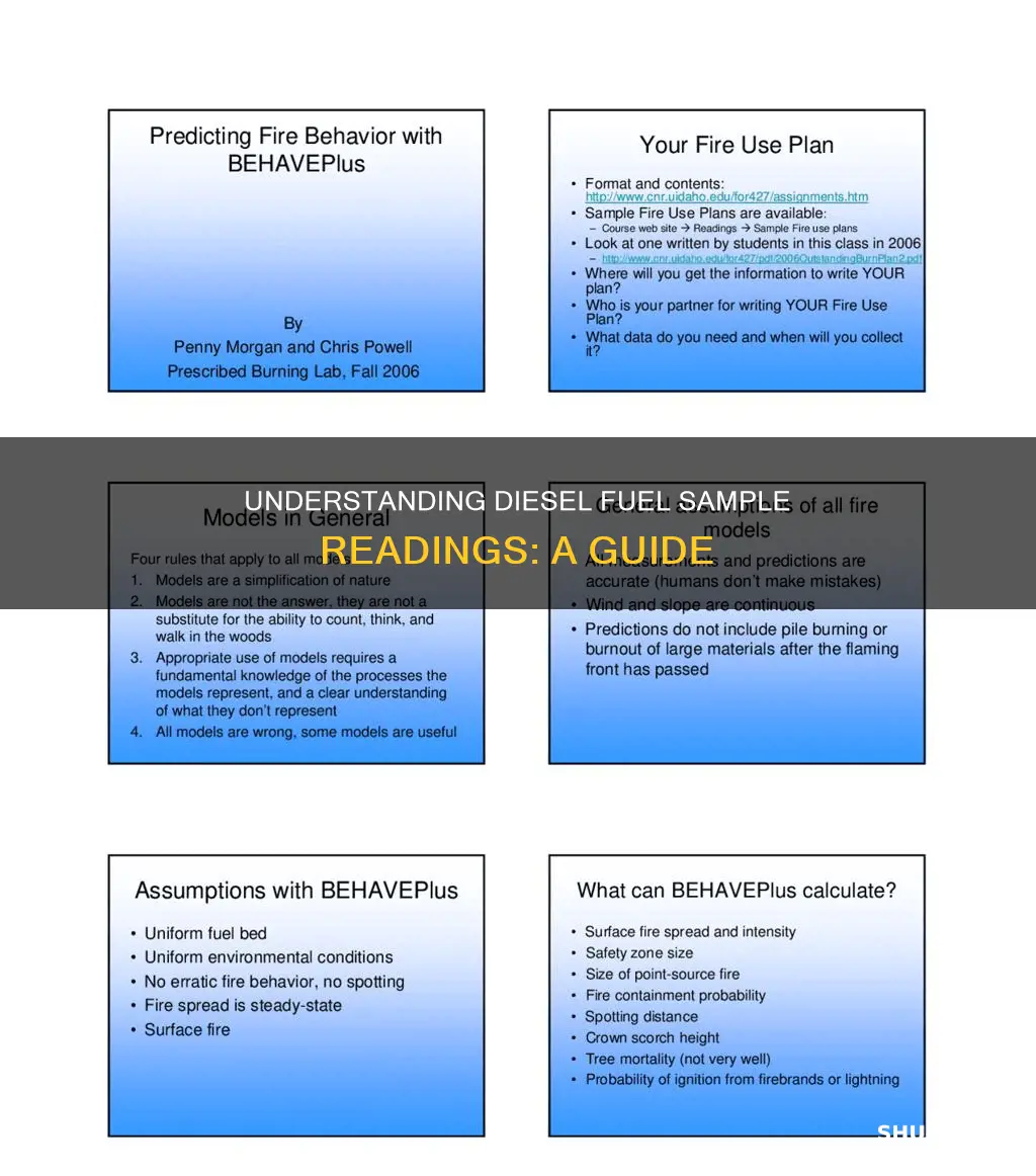 how to read diesel fuel sample readings