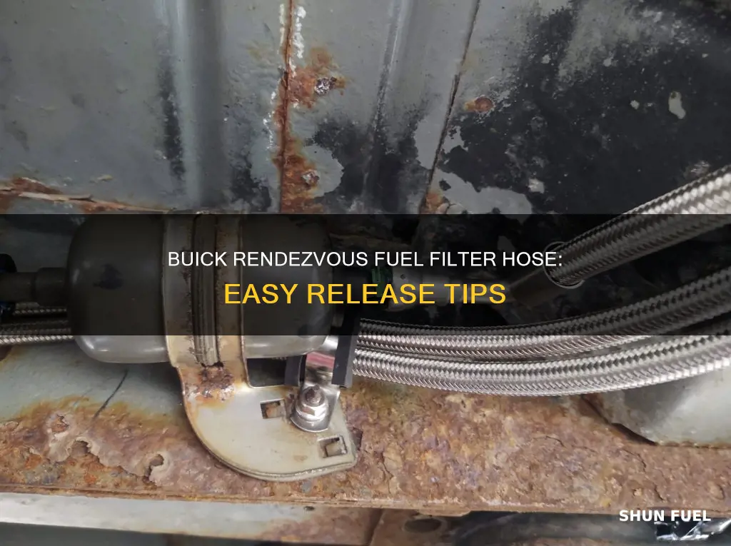 how to release fuel filter hose on 05 buick rendezvous