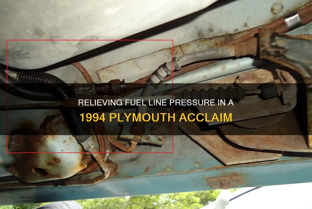 how to release pressure on fuel line 1994 plymouth acclaim