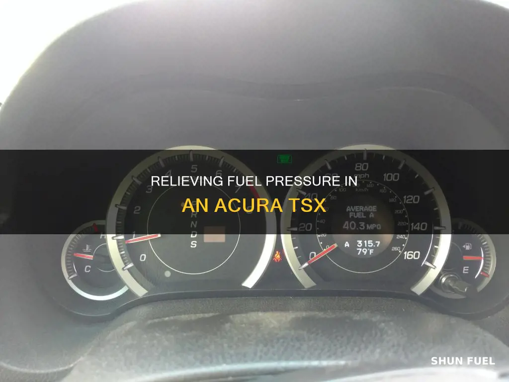 how to relise a fuel pressure frome a acura tsx