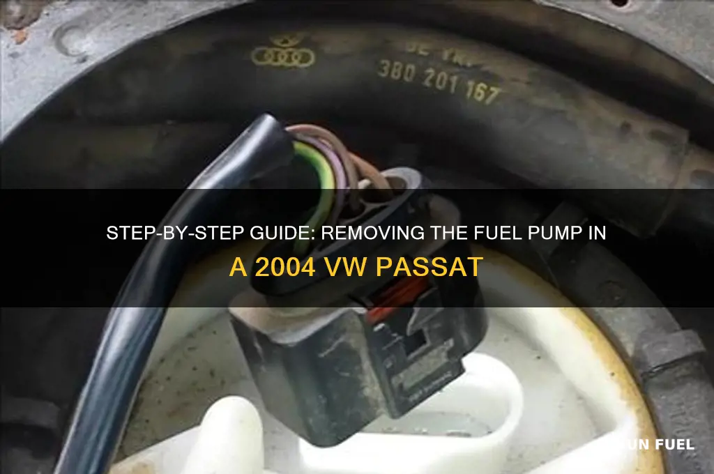 how to remove 2004 vw passat fuel pump