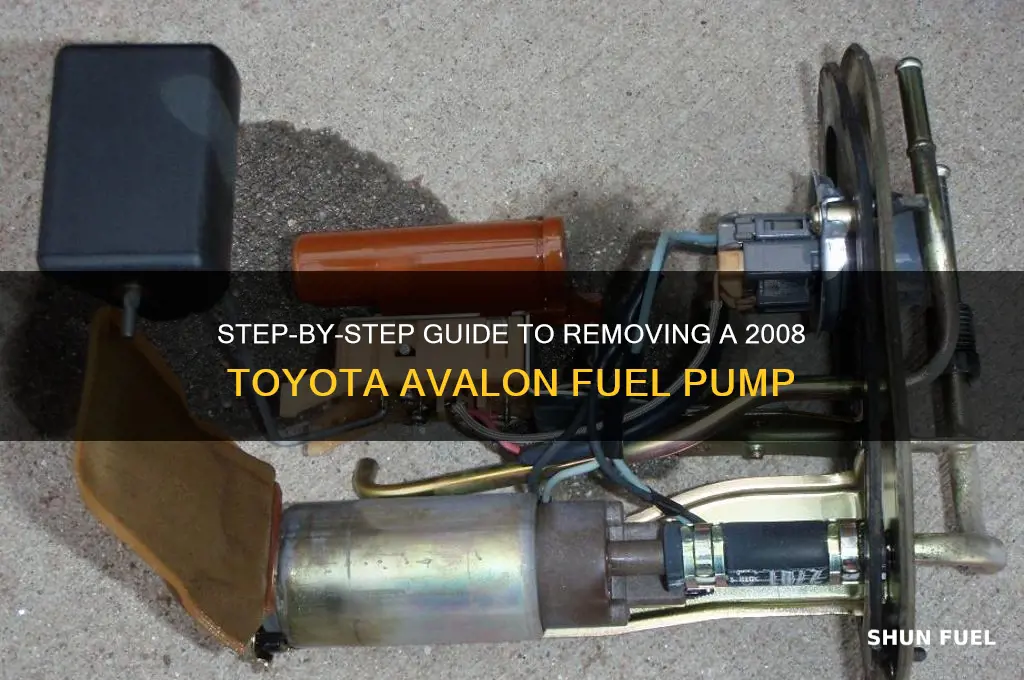 how to remove 2008 toyota avalon fuel pump