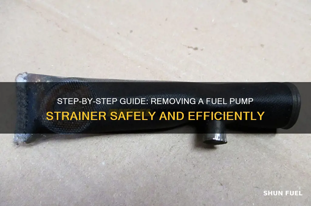 how to remove a fuel pump strainer