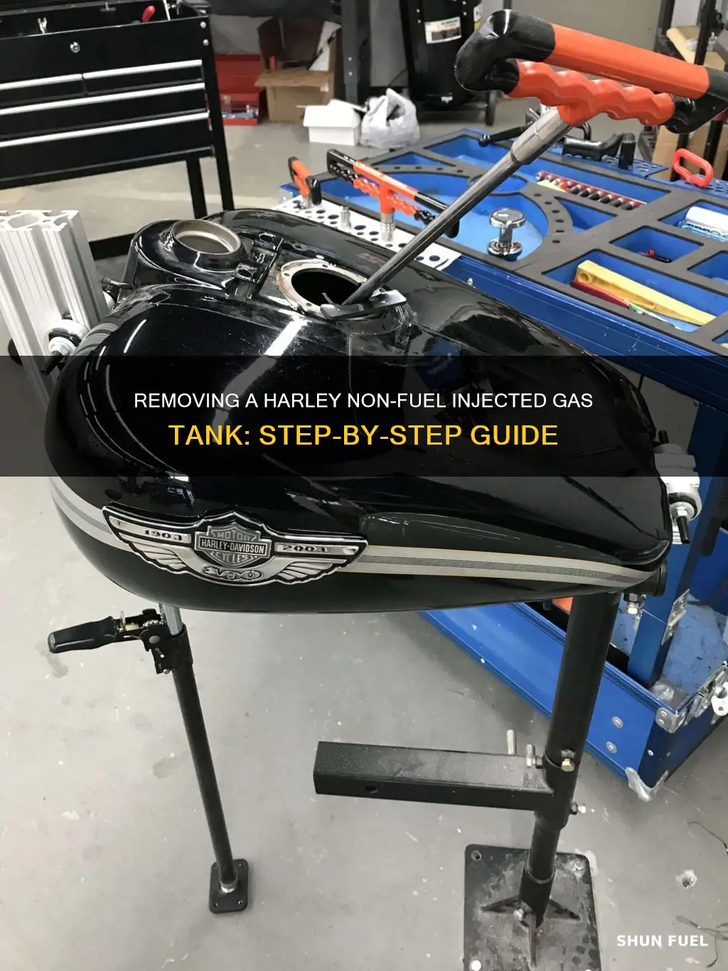 how to remove a harley non fuel injected gas tank