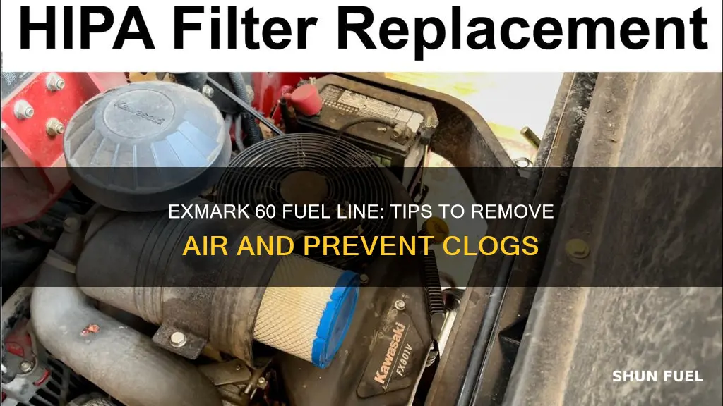 how to remove air from fuel line a exmark 60