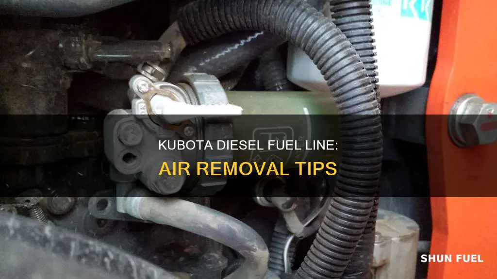 how to remove air from fuel line on kubota diesel