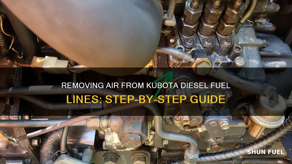how to remove air from fuel line on kubota diesel