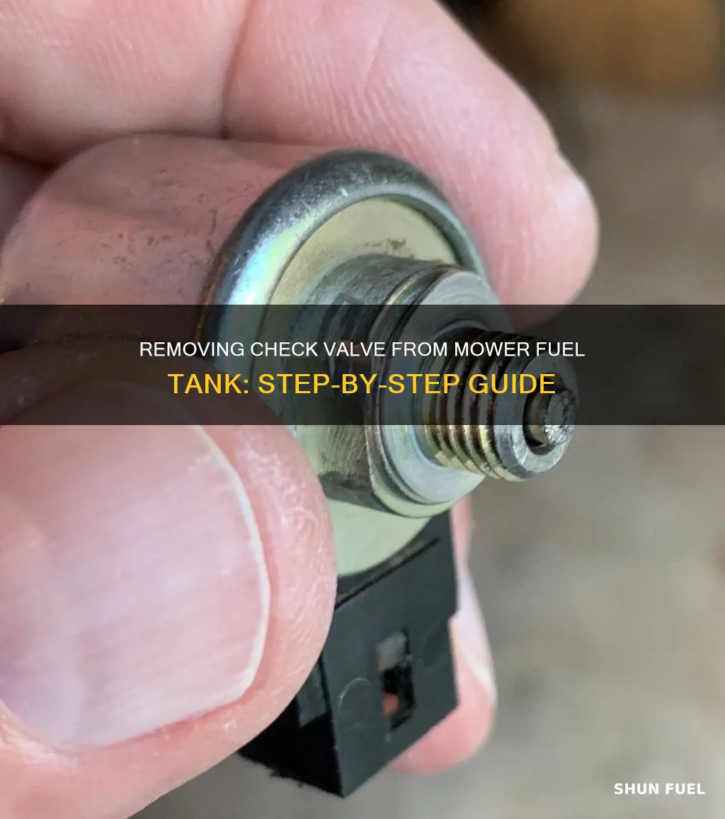 how to remove check valve from mower fuel tank