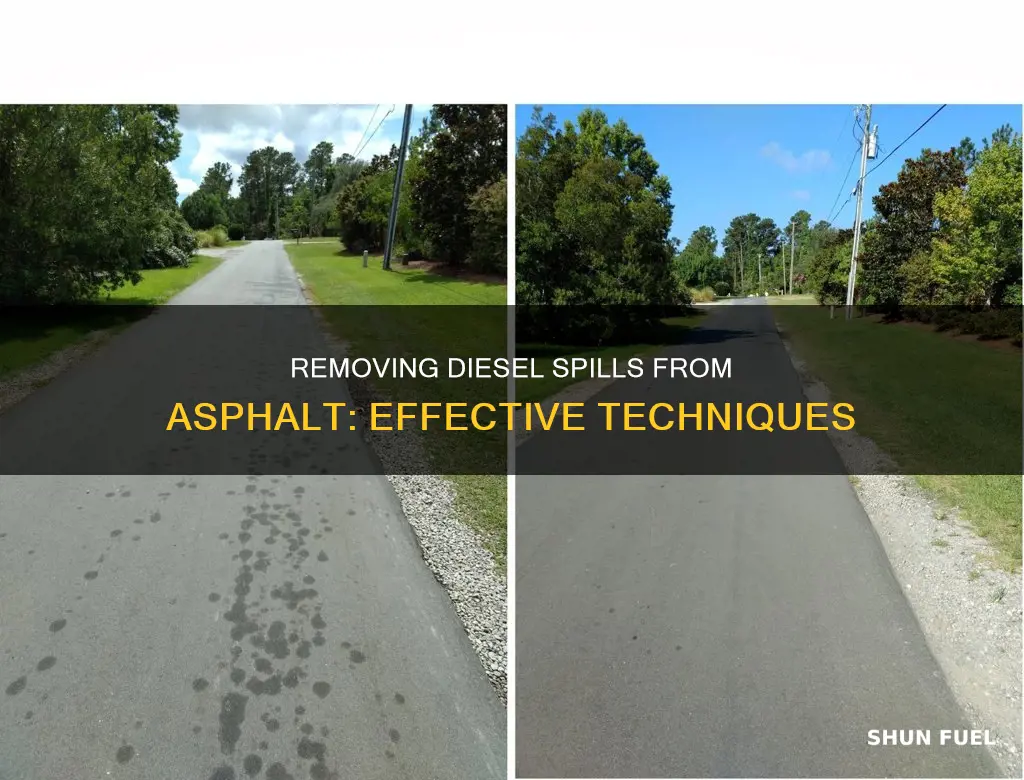 how to remove diesel fuel from asphalt