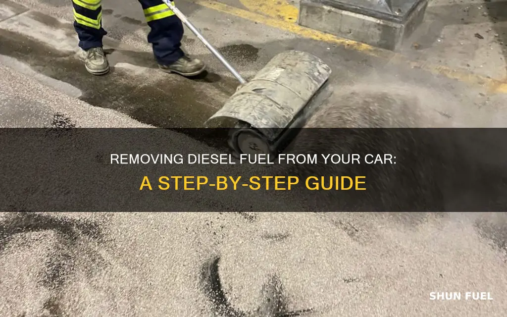 how to remove diesel fuel from car