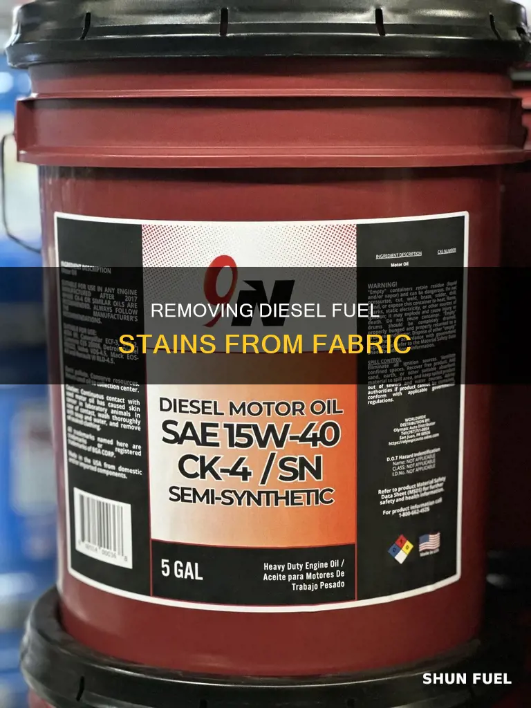 how to remove diesel fuel from fabric