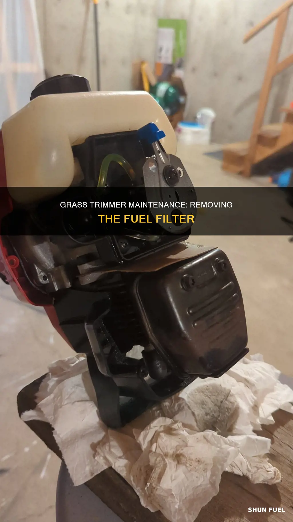how to remove fuel filter from grass trimmer