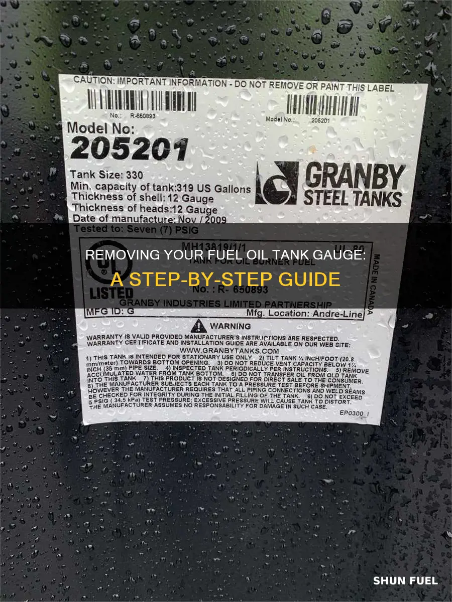 how to remove fuel oil tank gauge