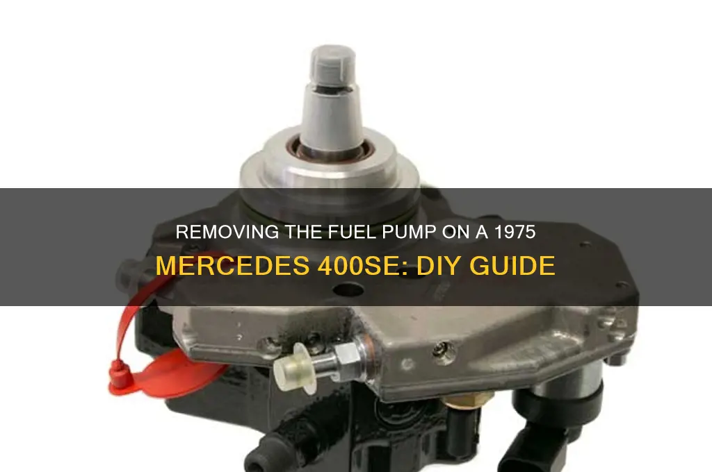 how to remove fuel pump 1975 mercedes 400se