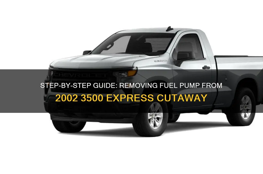 how to remove fuel pump 2002 3500 express cutaway