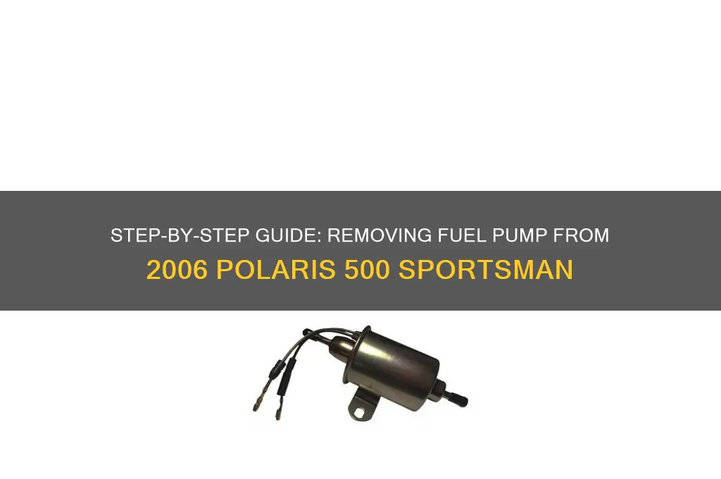 how to remove fuel pump 2006 polaris 500 sportsman