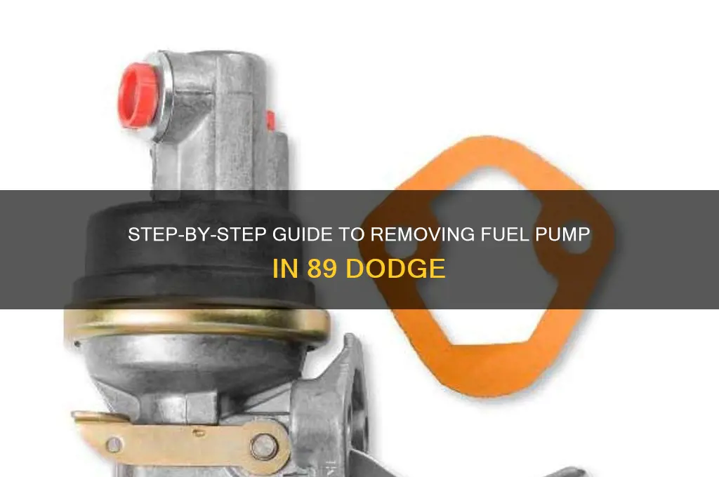 how to remove fuel pump 89 dodge