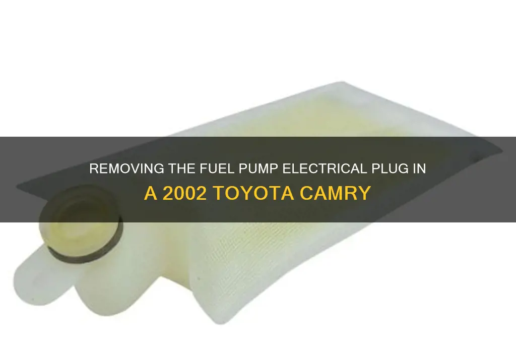 how to remove fuel pump electical plug 2002 touta camery