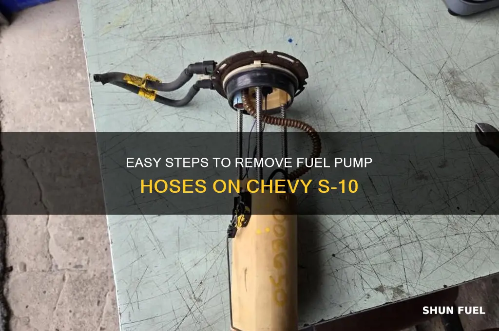 how to remove fuel pump hoses chevy s 10