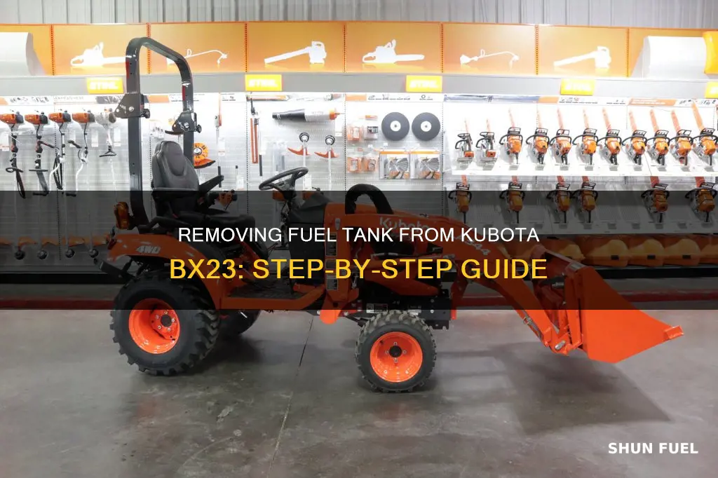 how to remove fuel tank kubota bx23