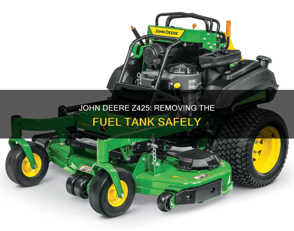 how to remove fuel tank on john deere z425 mower