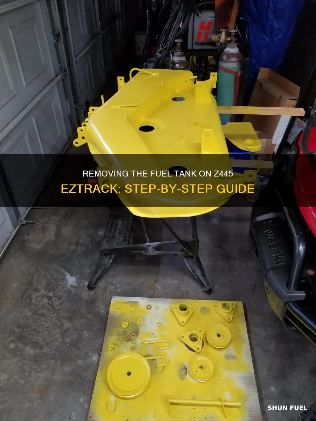 how to remove fuel tank on z445 eztrack