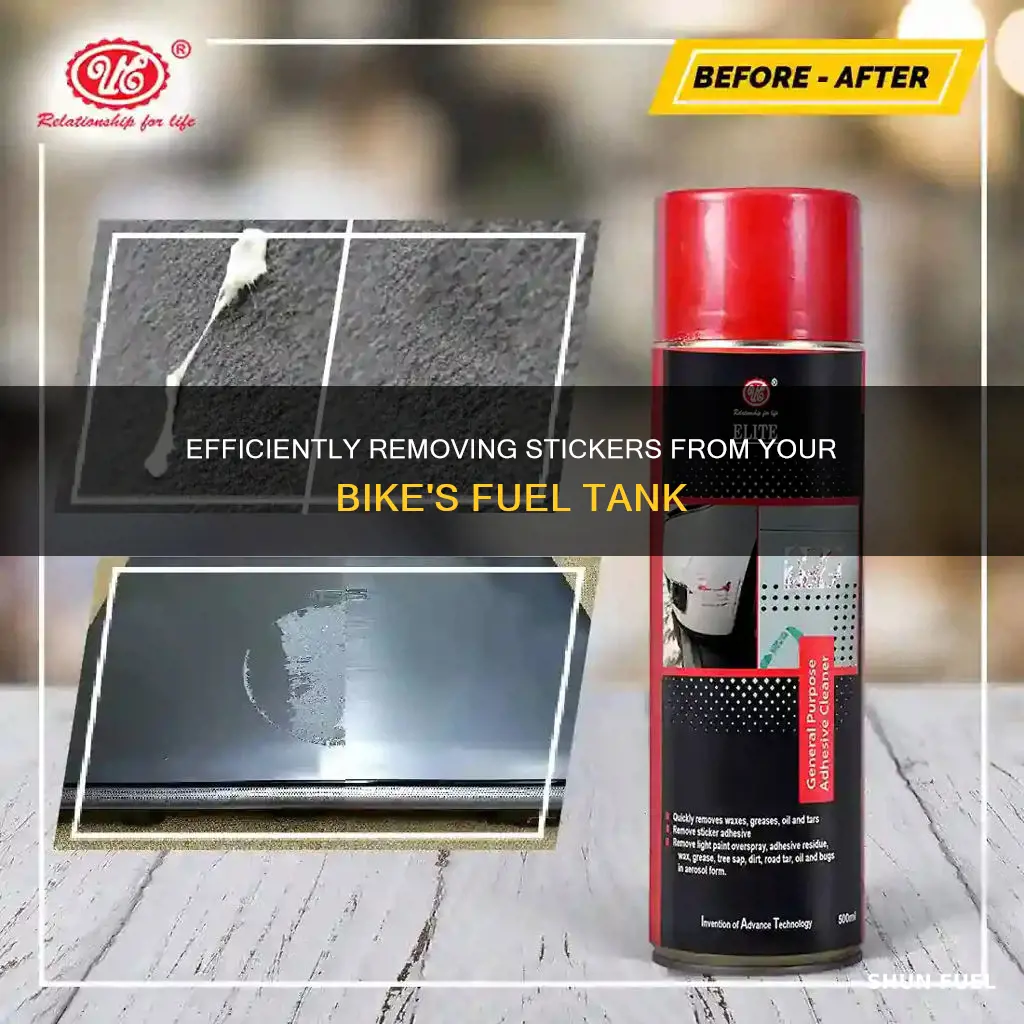 how to remove stickers from bike fuel tank