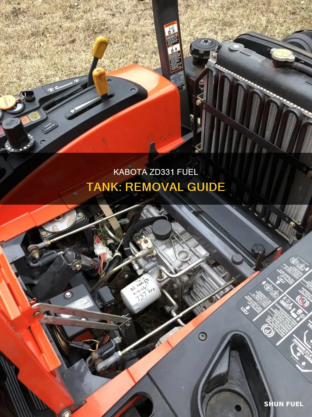 how to remove the fuel tank on a kabota zd331