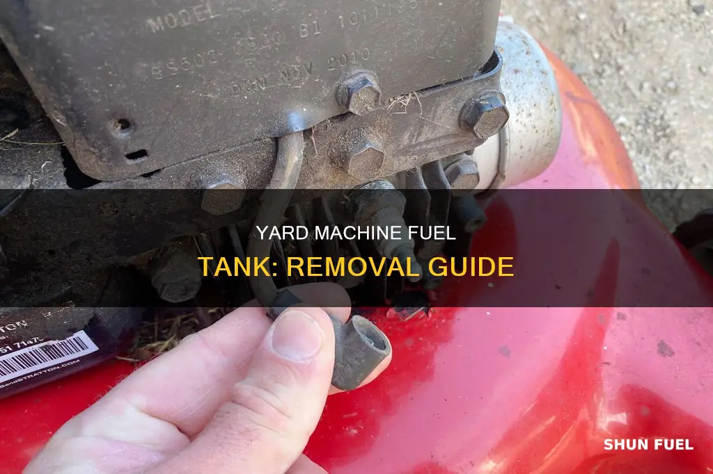 how to remove the fuel tank on a yard machine