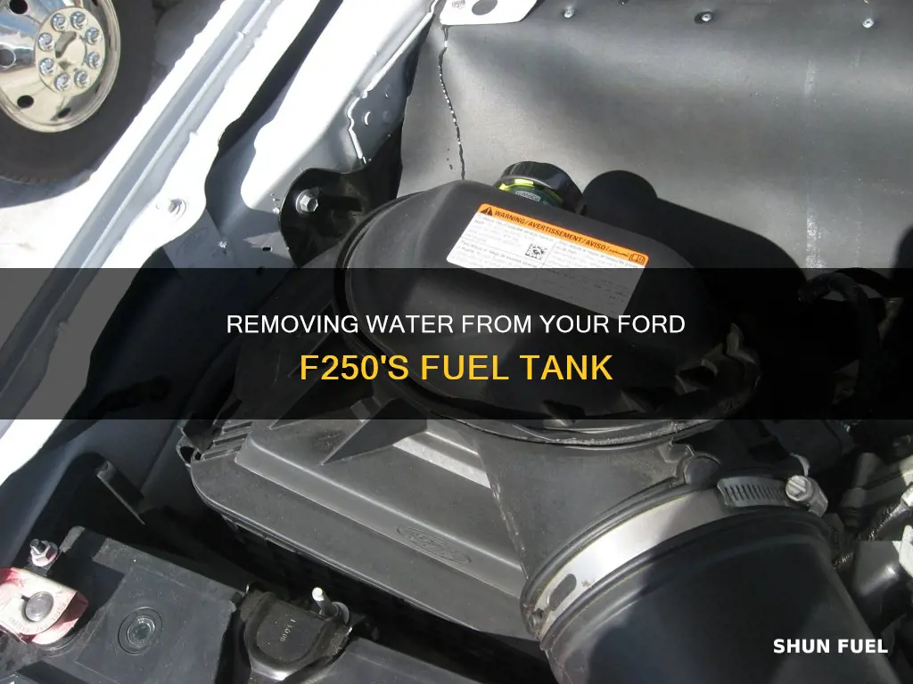 how to remove water from fuel tank ford f250